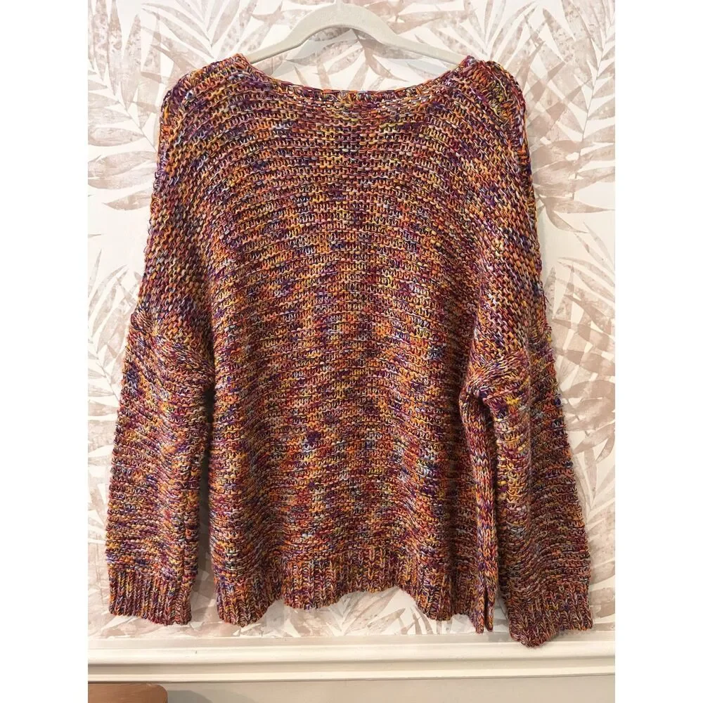 Easel Oversized Knit Sweater Size L Multicolor Chunky Boho Cozy